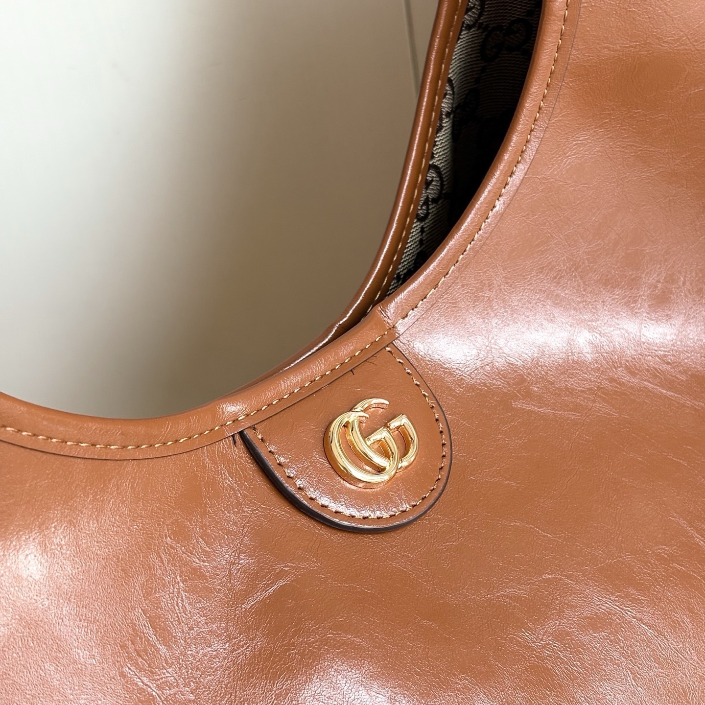 Gucci Giglio Large Tote Bag Dark Brown Leather 60Cm 853971 AAF2H 7645