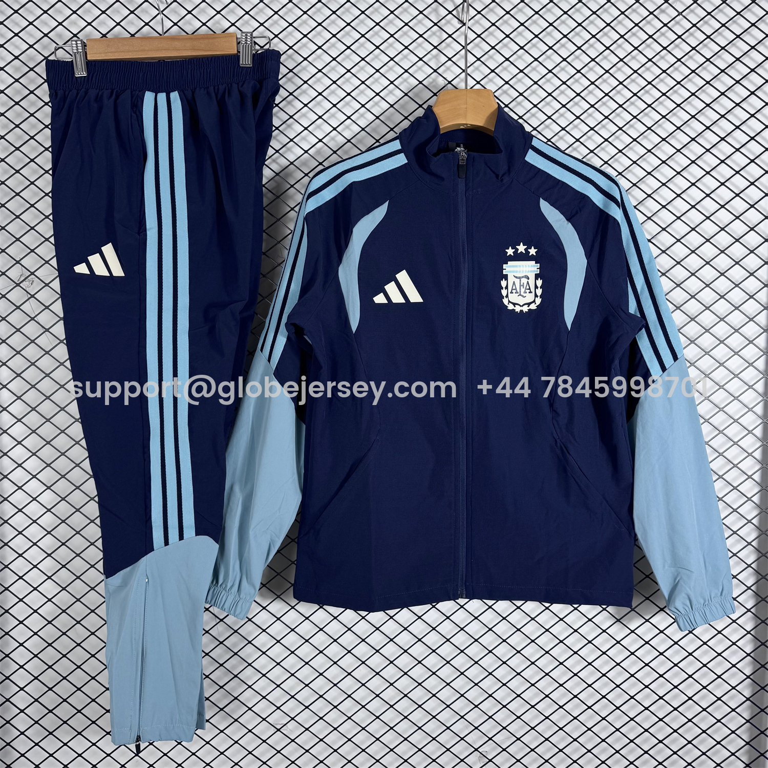 Argentina 2026 Windbreaker Training Set - Dark Blue Top and Pants