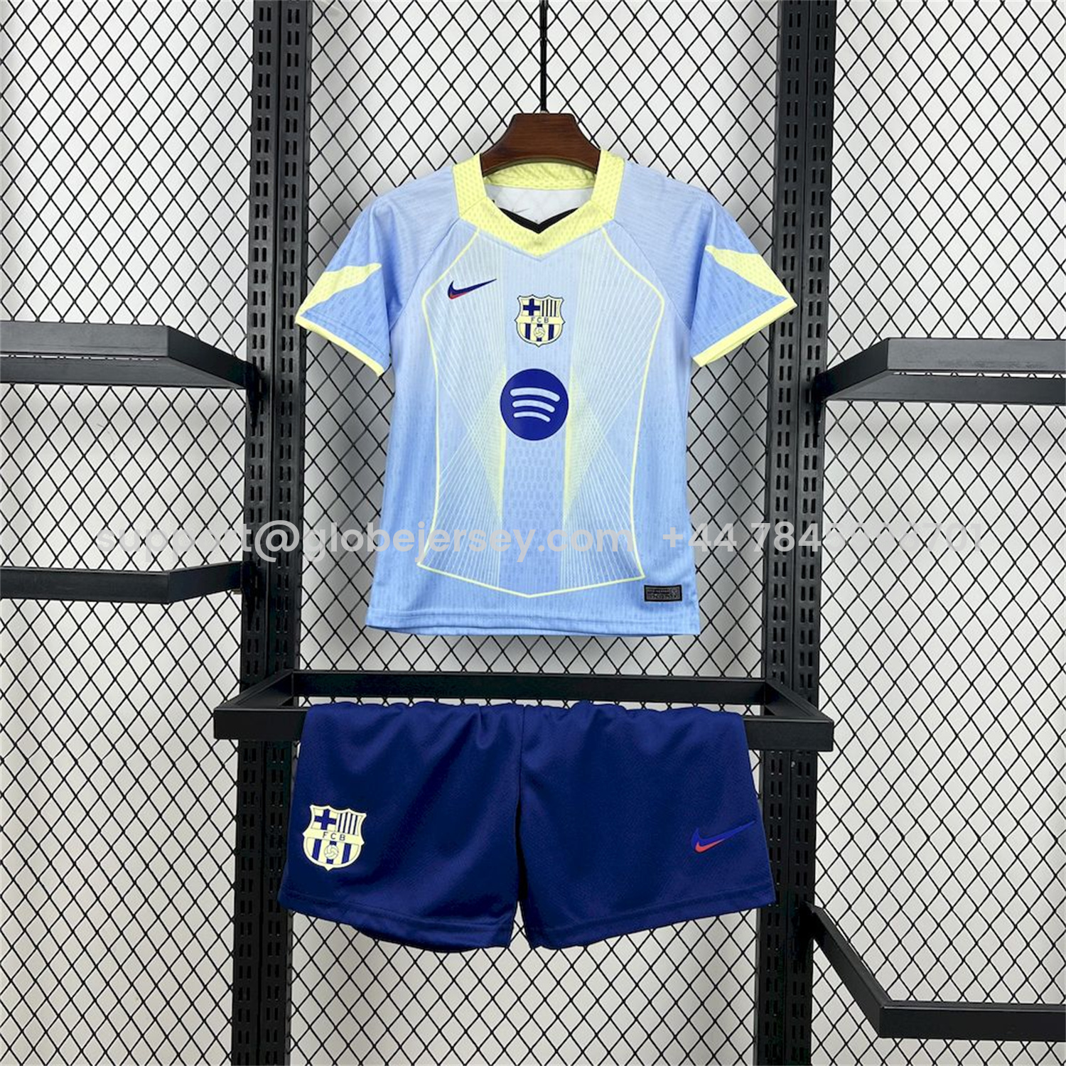Barcelona 25-26 T90 White Lines Light Blue Gradient Special Kids Kit