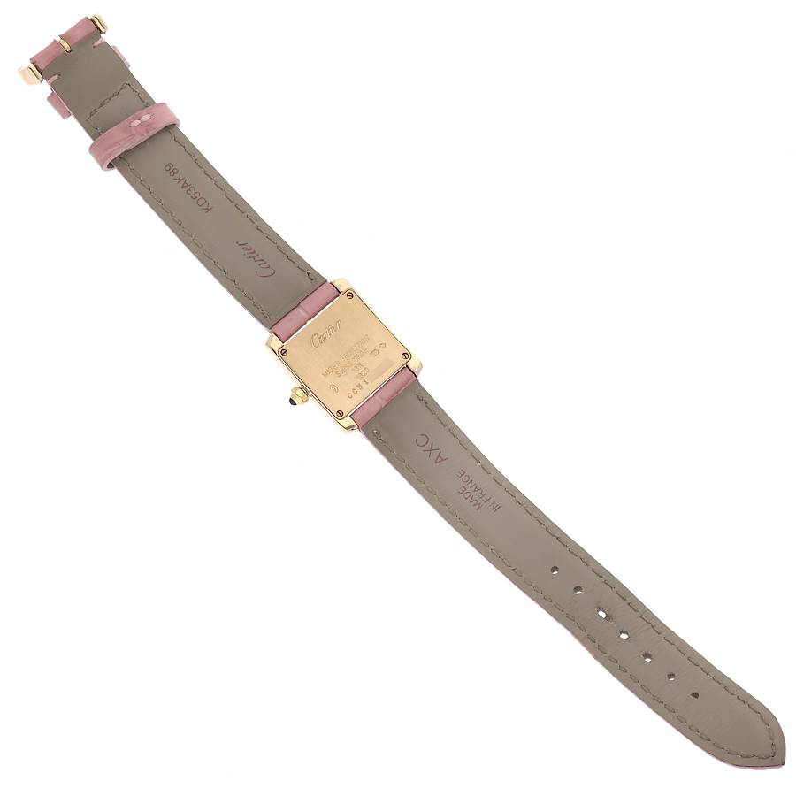 Cartier Tank Francaise Yellow Gold Pink Strap Ladies Watch W5000256