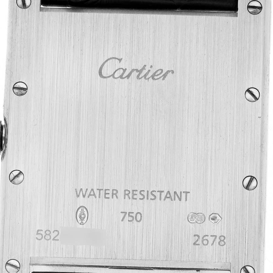 Cartier Tank Louis Large White Gold Brown Strap Mens Watch W1540956