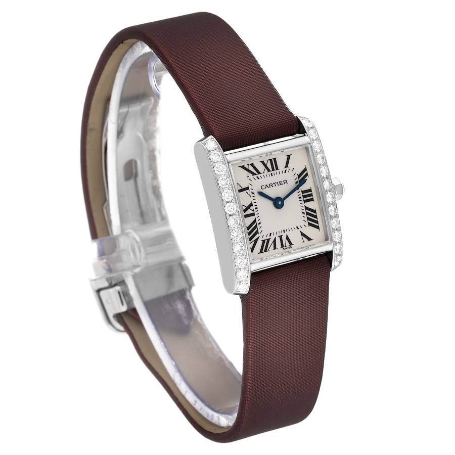 Cartier Tank Francaise White Gold Diamond Ladies Watch WE100251