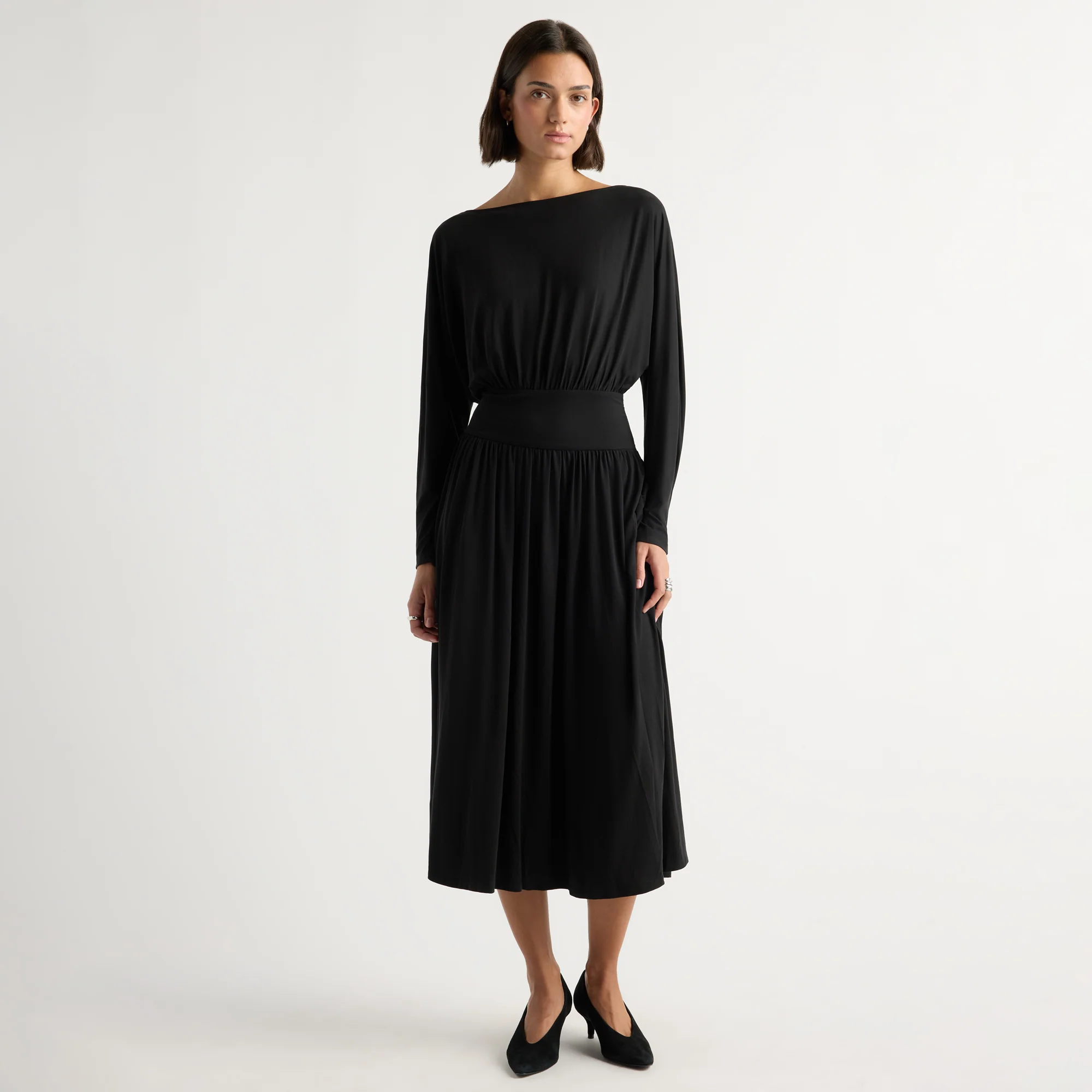 Paige Long-Sleeve Jersey Dress