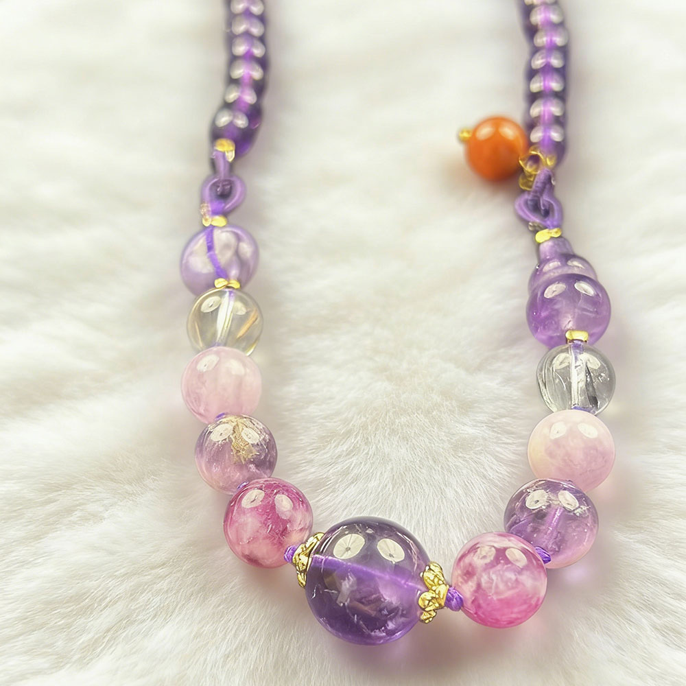 6mm/10mm Dual-Size Amethyst Necklace | Spiritual Protection, Calm & Intuition