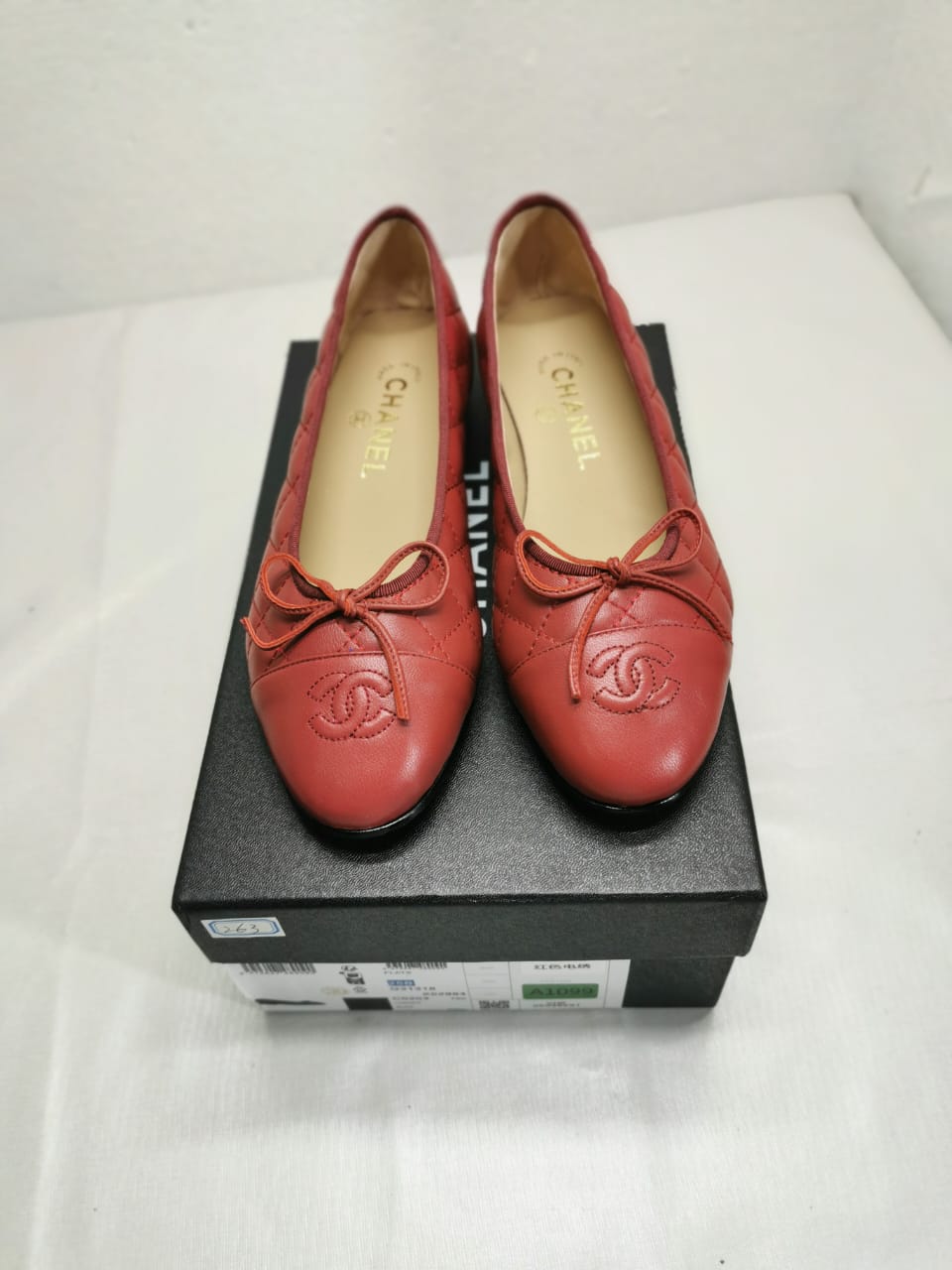 Chanel Ballerina Flat Shoes In Red