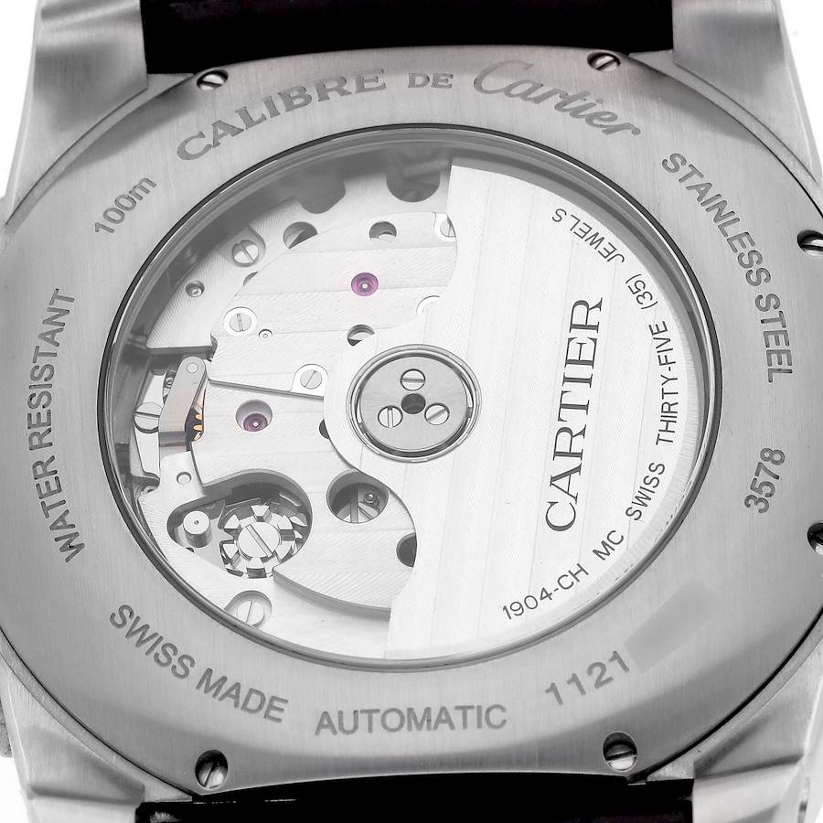 Cartier Calibre Chronograph Steel Rose Gold Mens Watch W7100043