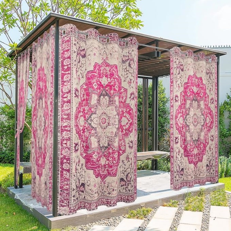 Pink Bohemian Outdoor Curtains
