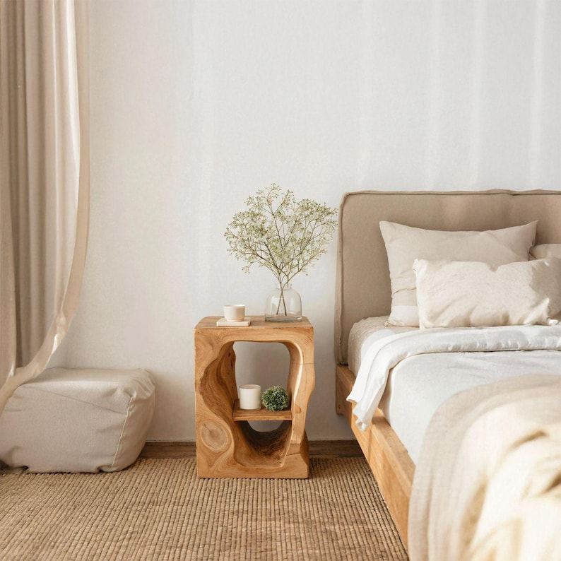 Live Edge Wooden Nightstand
