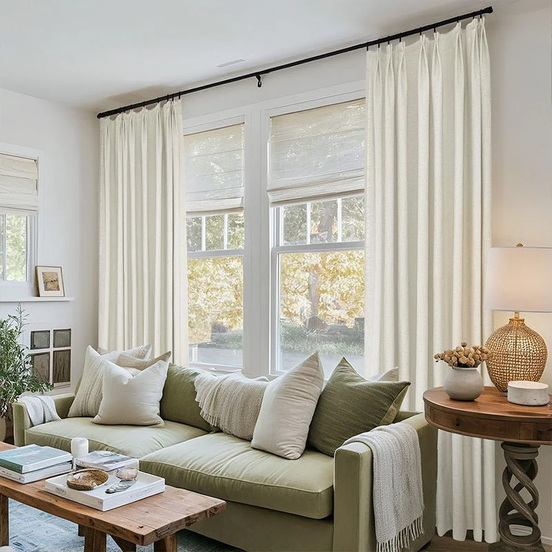 Custom Heavyweight Linen Drape Pleated