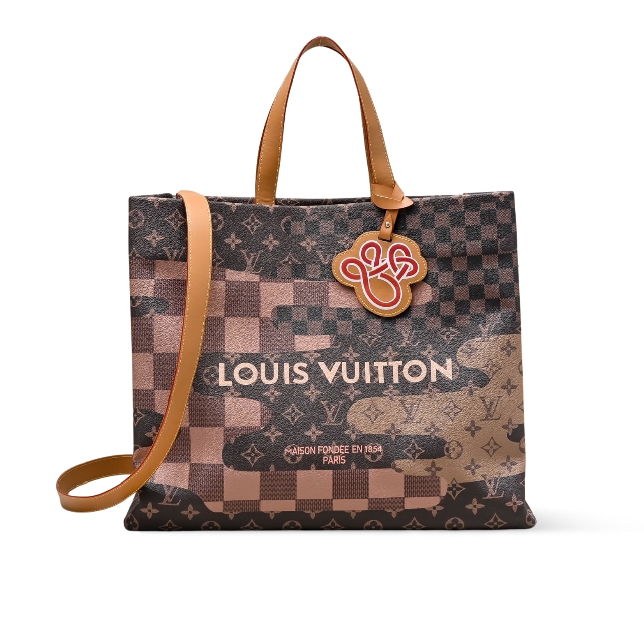 Louis Vuitton Shopper Tote MM Monogram Canvas Brown 40cm M15274