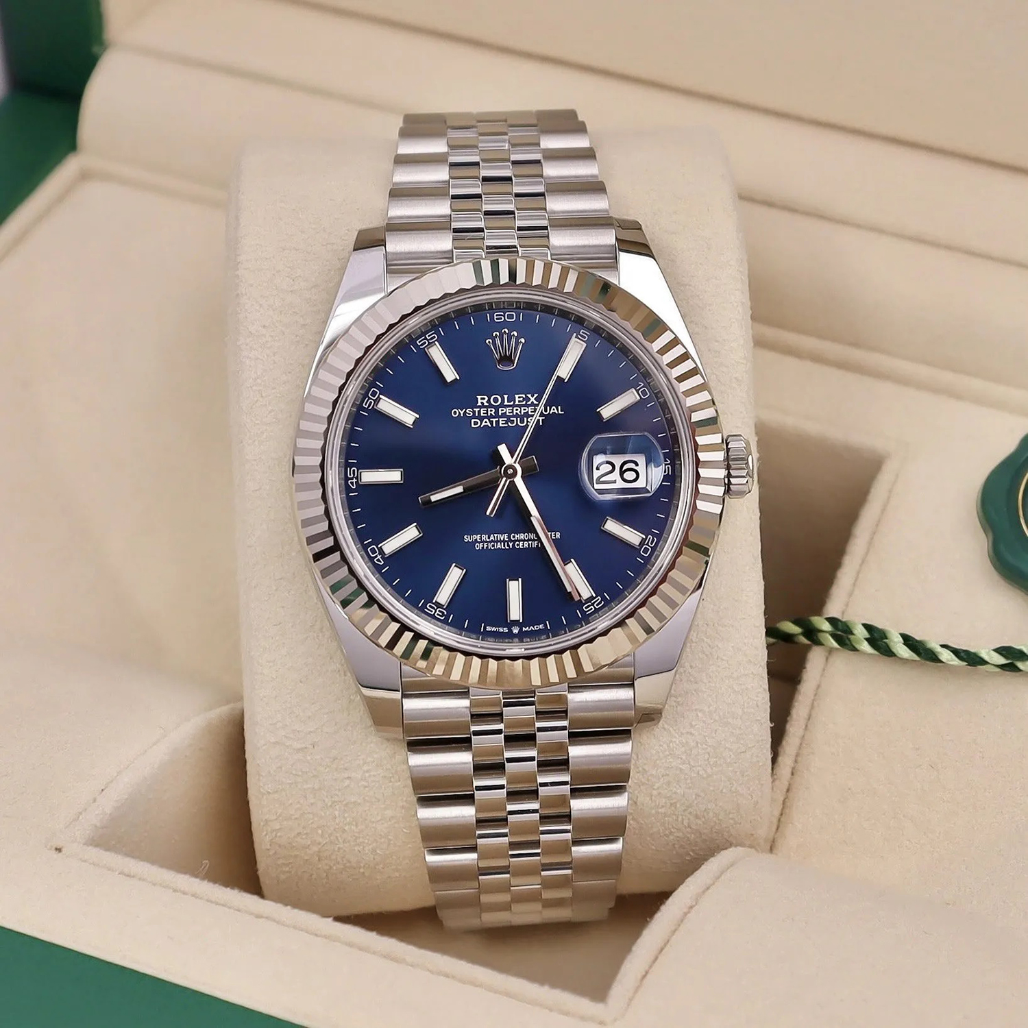 Rolex Datejust 41mm Oystersteel and white gold Bright Blue Dial 126334-0002
