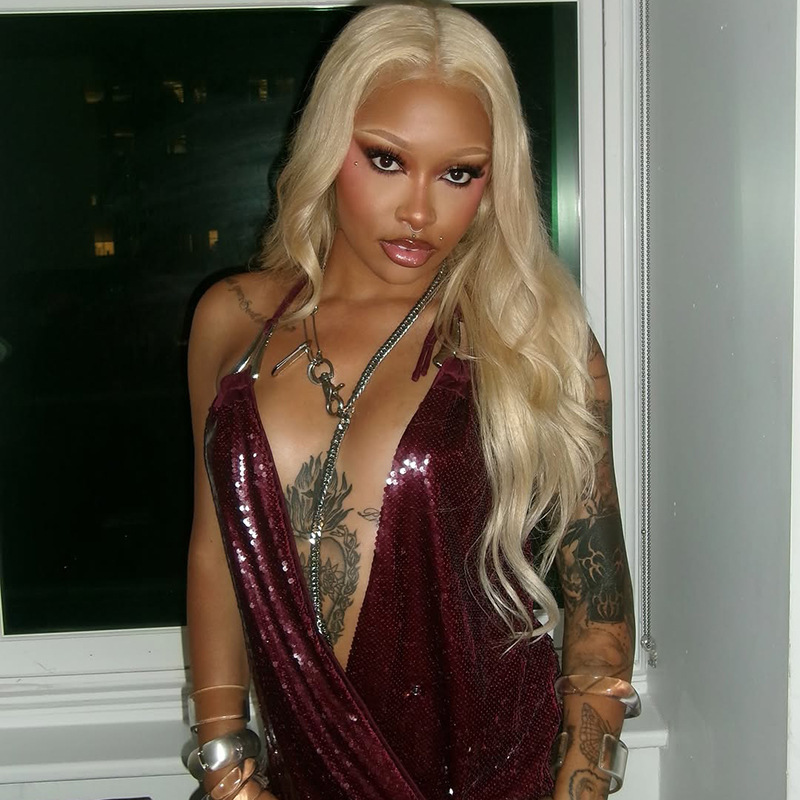 Women Spring Sexy V-Neck Sequined Hardware Buckle Neck Dress