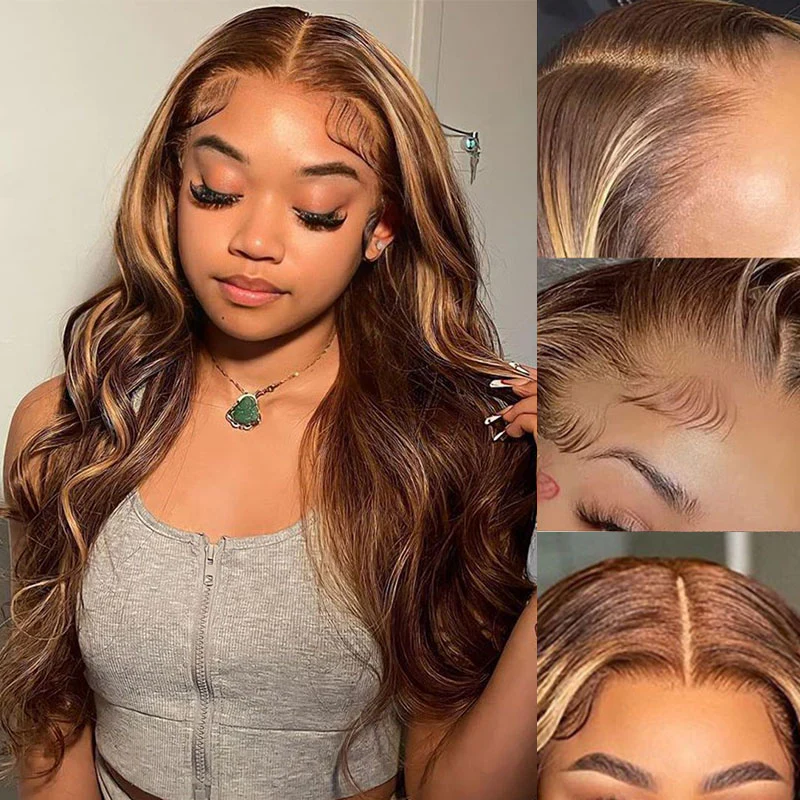 Megalook Bogo Free Piano Color 13x4 Lace Front Wig Body Wave Brazilain Human Hair Wigs