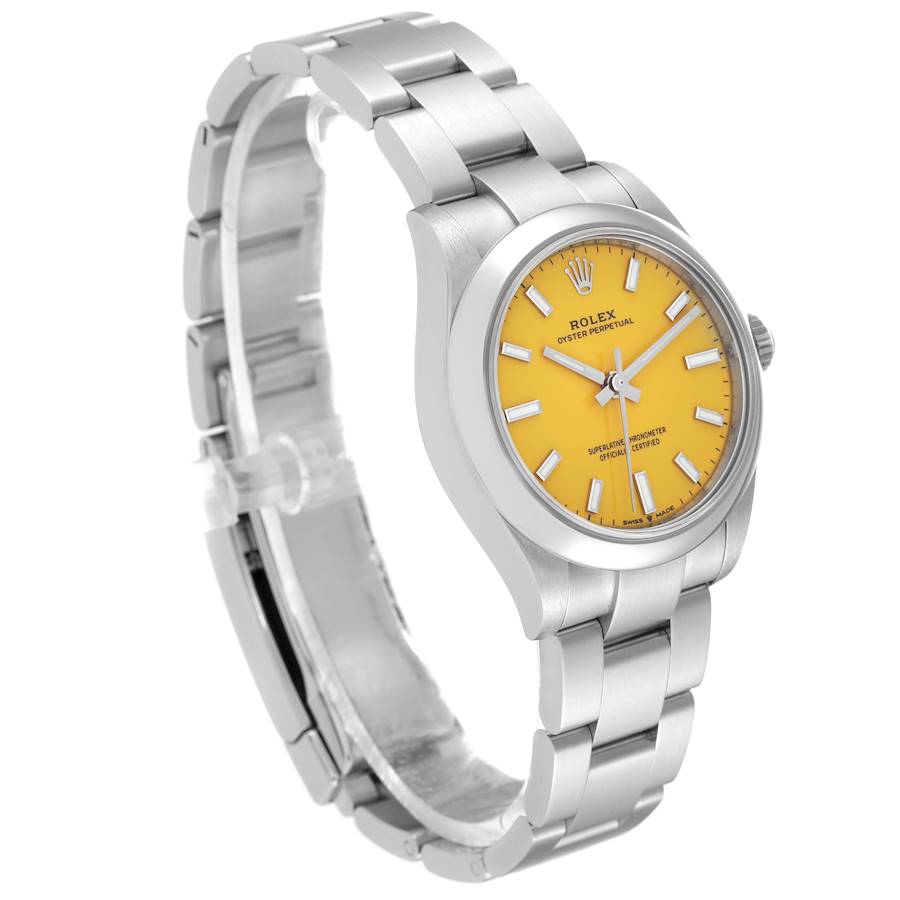 Rolex Oyster Perpetual Midsize Yellow Dial Steel Ladies Watch 277200