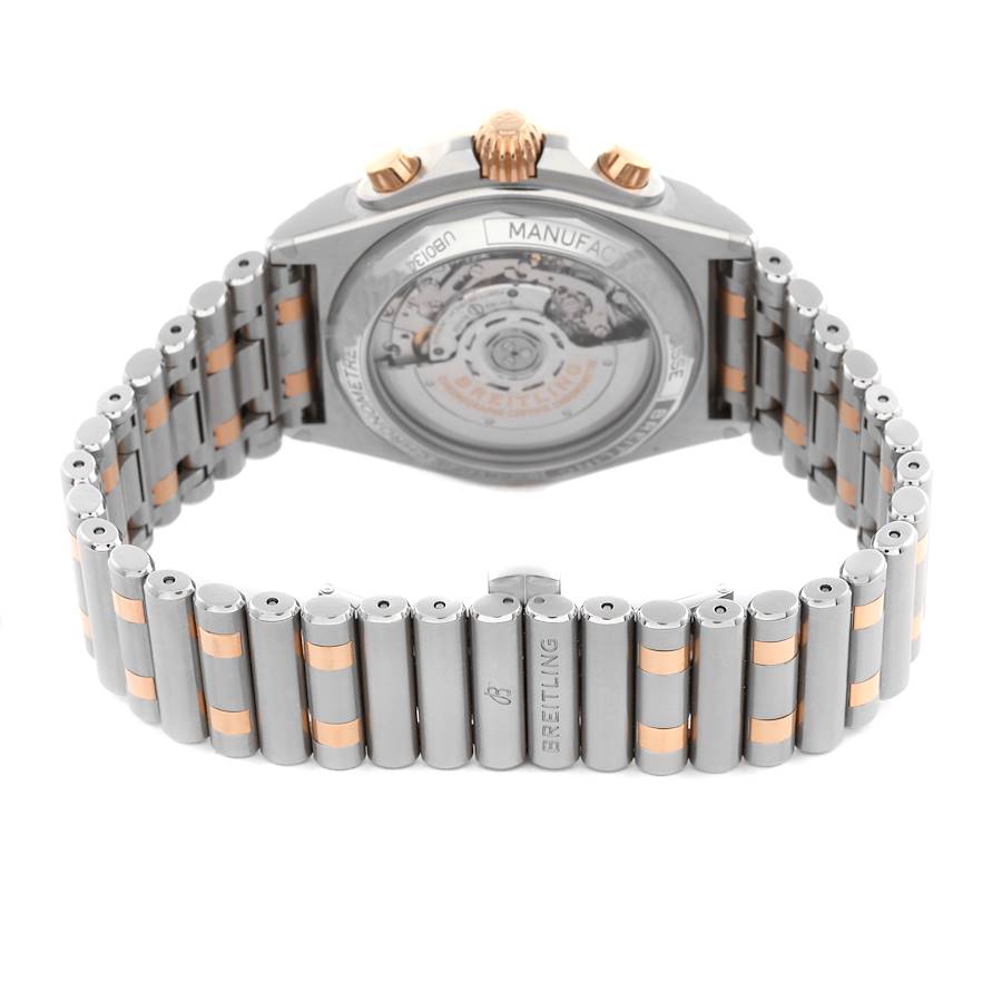 Breitling Chronomat B01 Steel Rose Gold Blue Dial Mens Watch UB0134