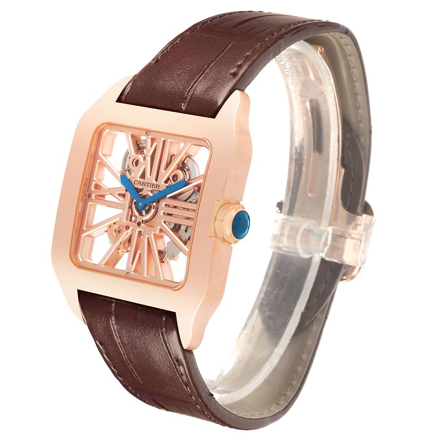 Cartier Santos Dumont Skeleton Dial Rose Gold Watch W2020057