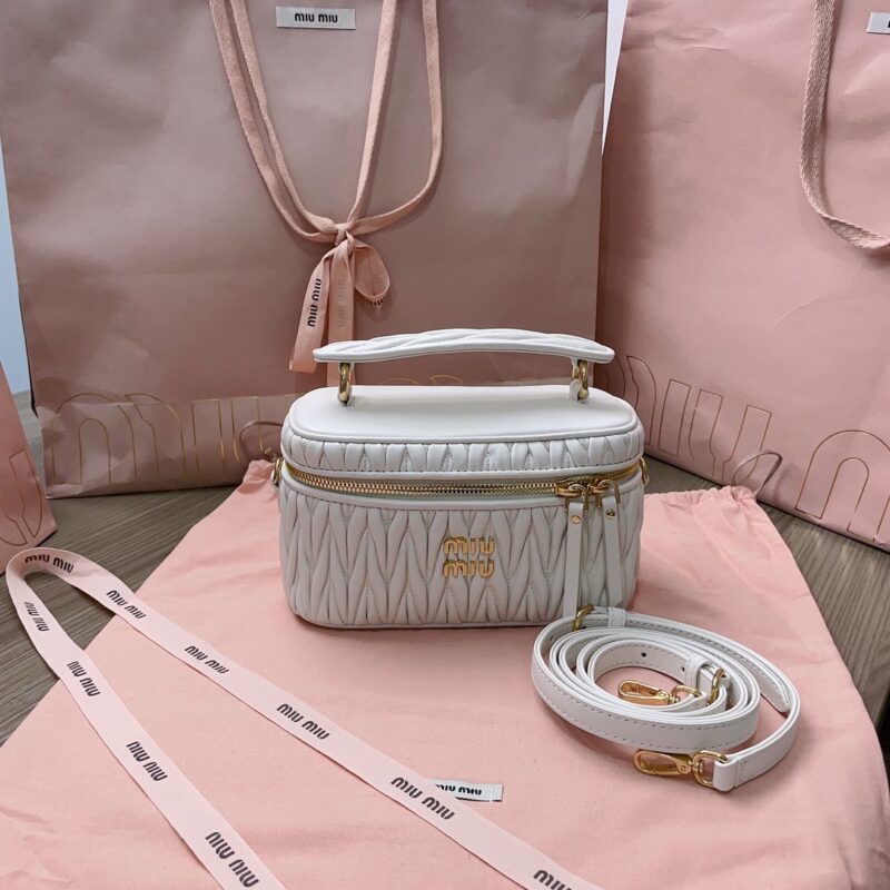 Replica Miu Miu Cosmetic Bag White
