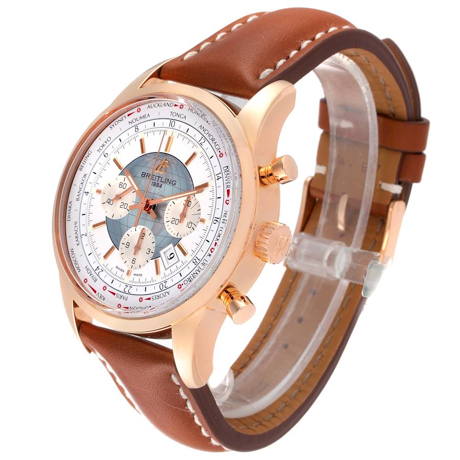 Breitling Transocean Chronograph Unitime Rose Gold Watch RB0510