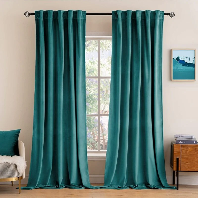 Custom Velvet Luxury Blackout Curtains  (2 Panels) - Back Tab & Rod Pocket