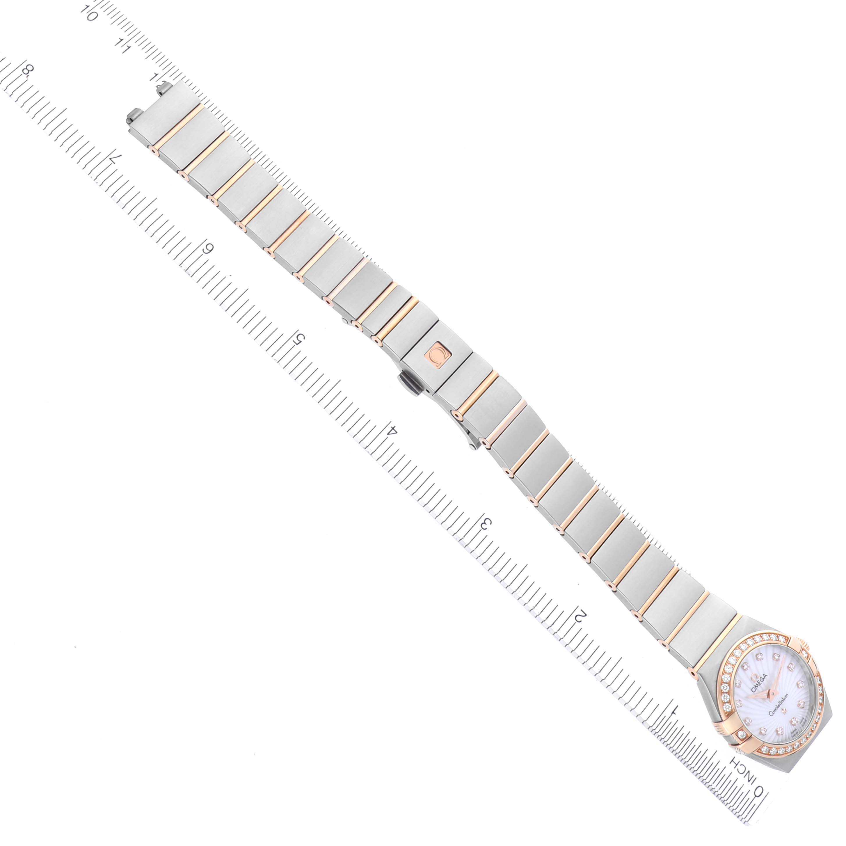 Omega Constellation Steel Rose Gold Diamond Watch 24.0 MM 123.25.24.60.55.002
