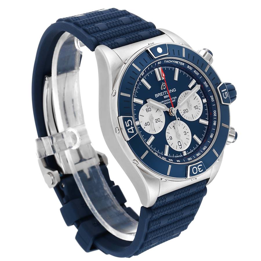 Breitling Super Chronomat B01 Blue Dial Steel Mens Watch AB0136