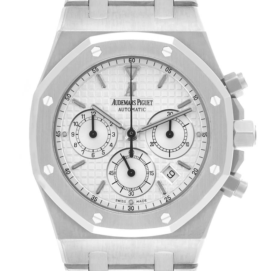 Audemars Piguet Royal Oak Chronograph White Dial Steel Mens Watch 25860ST