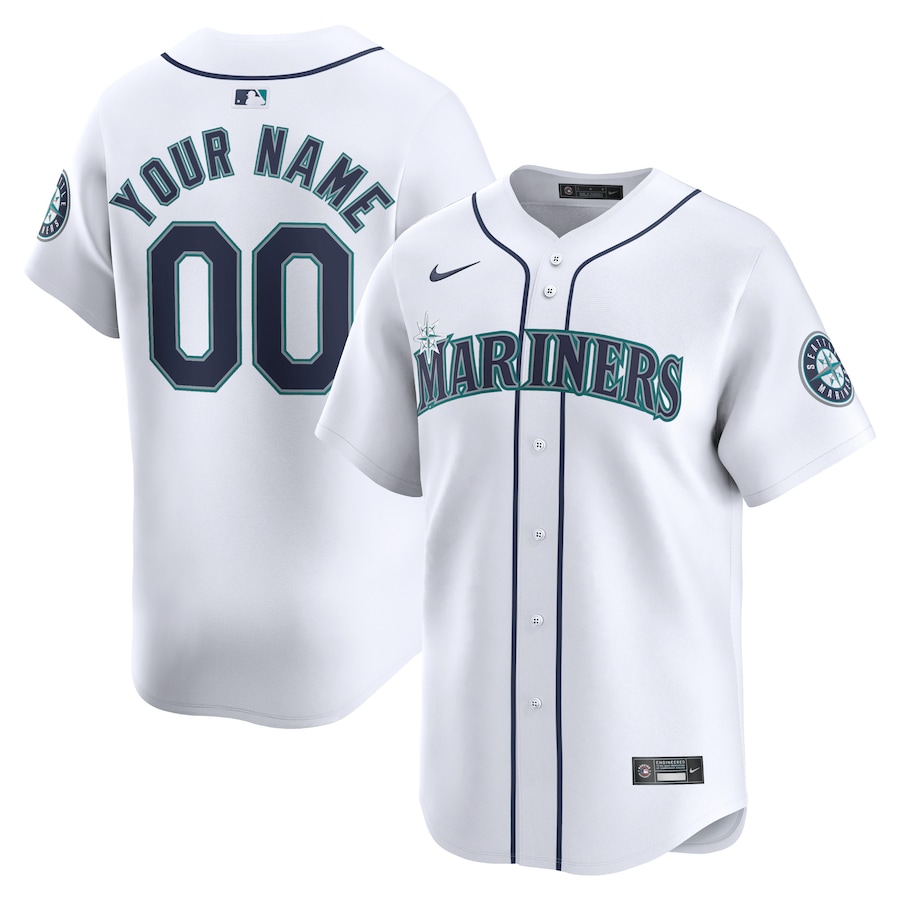 Seattle Mariners Youth Home Limited Custom Jersey White