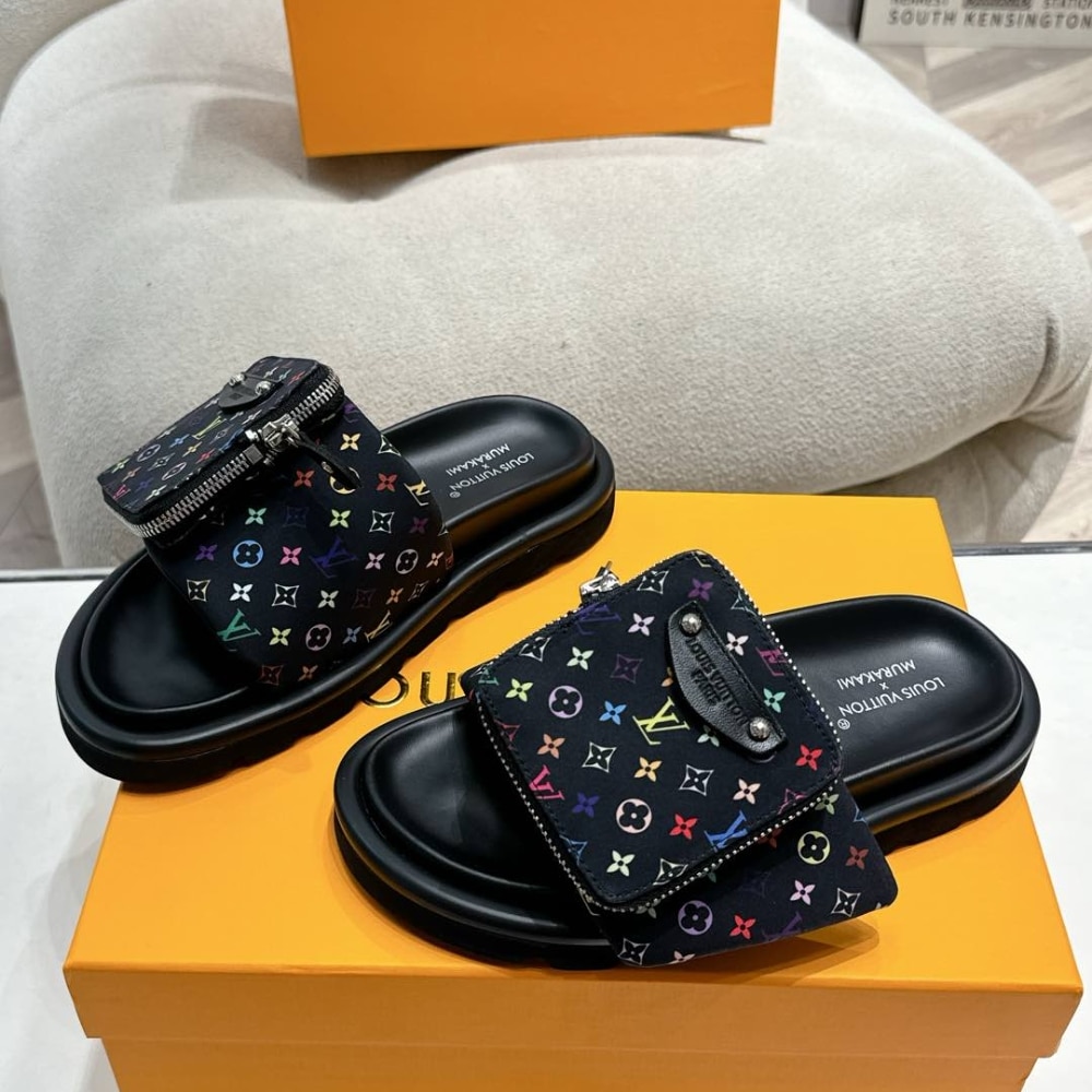 Louis Vuitton X Takashi Murakami Pool Pillow Flat Comfort Mule Black 1agvrf