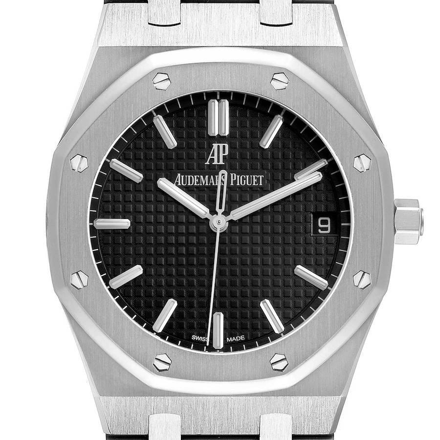 Audemars Piguet Royal Oak Black Dial Steel Mens Watch 15500ST