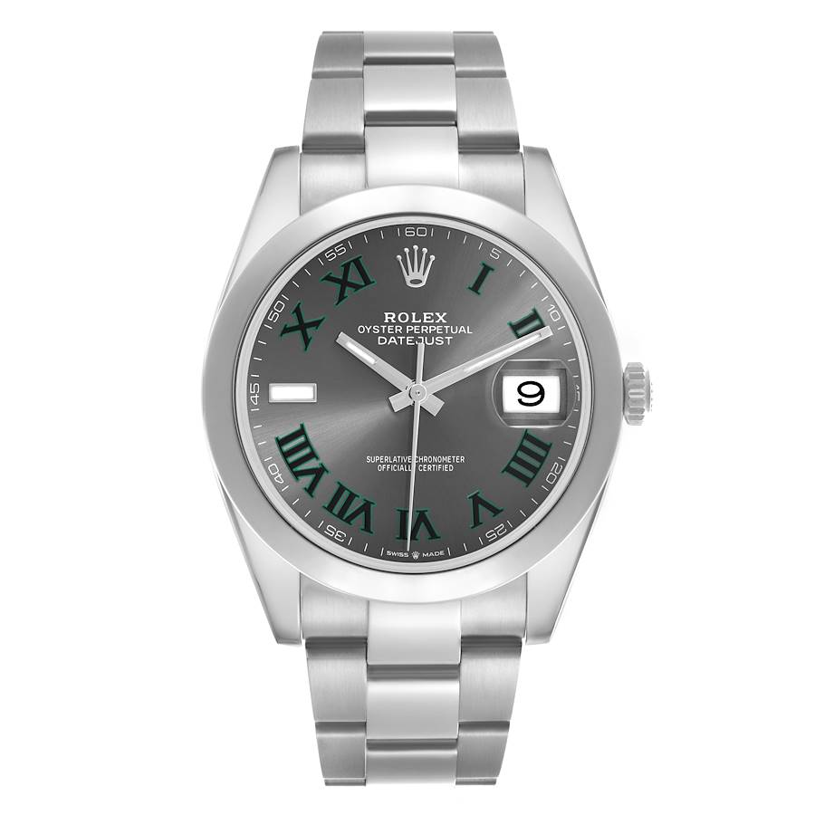 Rolex Datejust 41 Wimbledon Dial Steel Mens Watch 126300