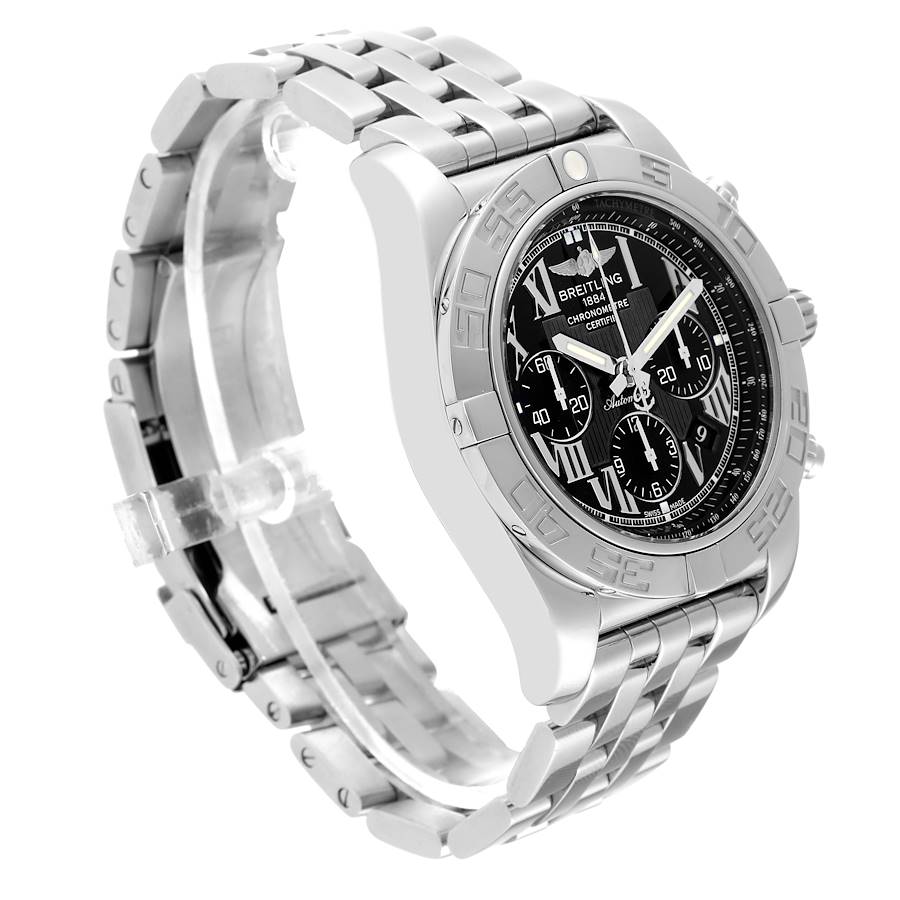 Breitling Chronomat 01 Black Dial Chronograph Steel Mens Watch AB0110