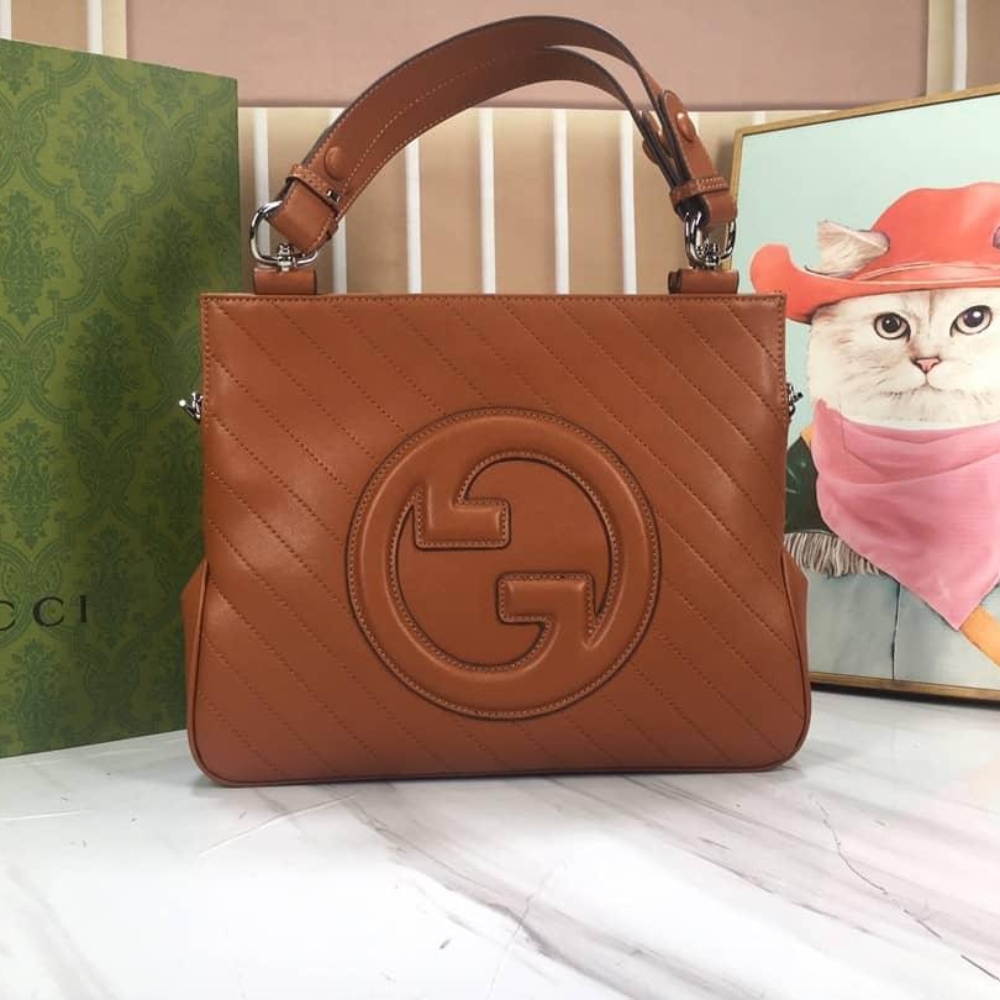 Gucci Blondie Small Tote Bag Brown 30Cm