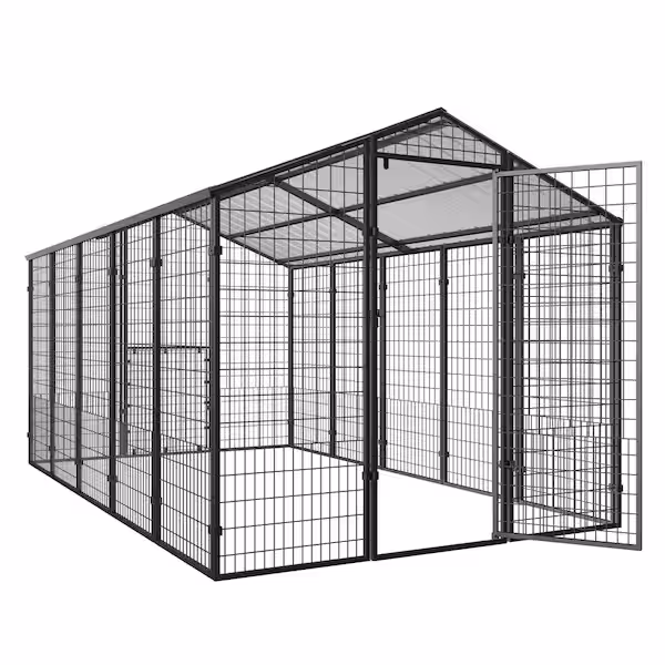 10.5 ft. x 6.2 ft. Large Metal Chicken Coop with Run for 15-Chickens, Galvanized Metal Roof Poultry Fencing Chicken Pen