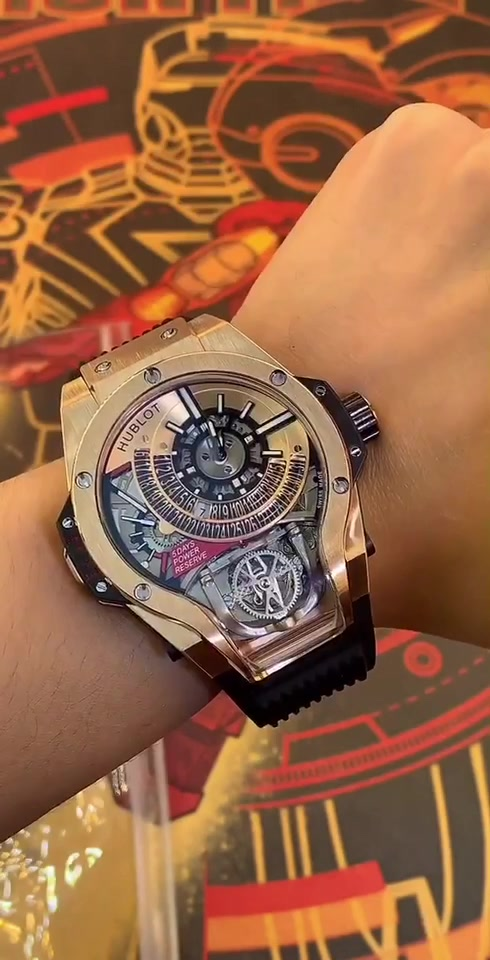 『Same style as Jason Statham』Hublot MP-09 Tourbillon Bi-Axis King Gold