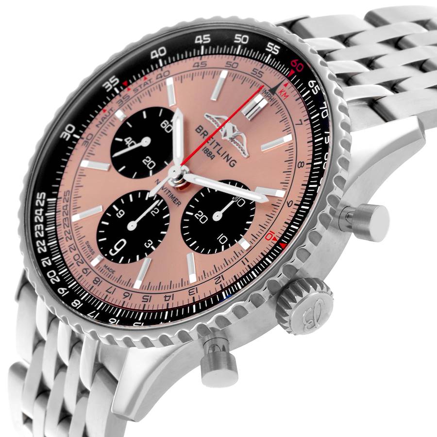Breitling Navitimer B01 Salmon Dial Steel Mens Watch AB0138