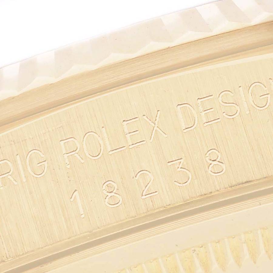 Rolex President Day-Date Yellow Gold String Diamond Mens Watch 18238