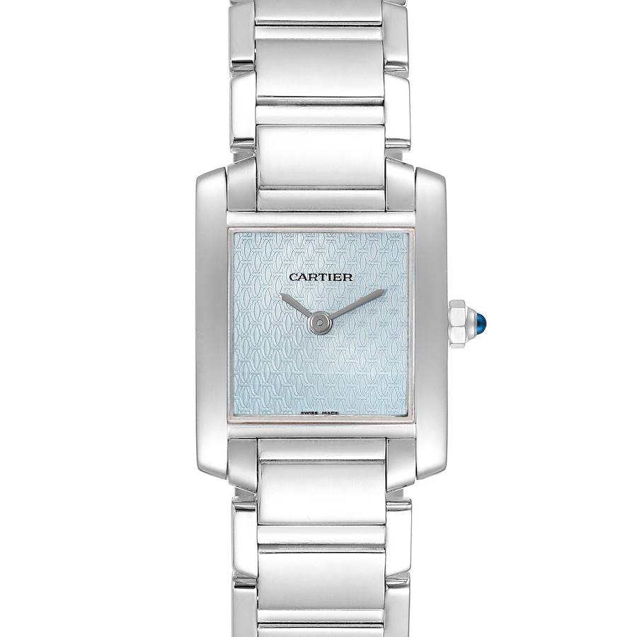 Cartier Tank Francaise Blue Dial White Gold Quartz Ladies Watch W50012S3