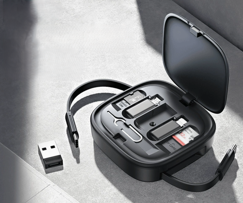 Portable Multi-Adapter Charging Kit (angled view)
