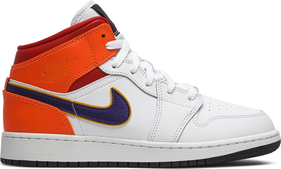 Air Jordan 1 Mid GS White Court Purple Teal 554725-128