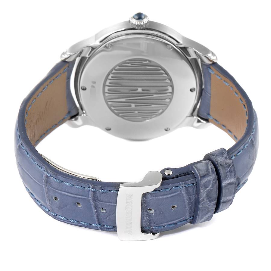 Audemars Piguet Millenary Blue Dial Steel Diamond Ladies Watch 77301ST