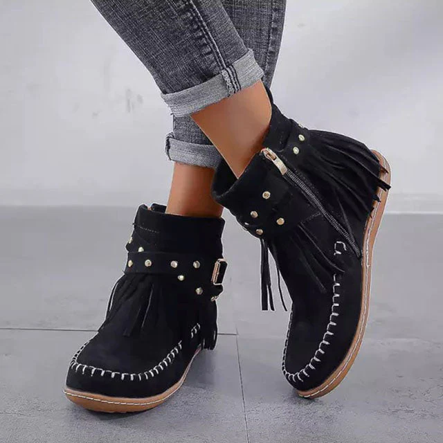 Vintage Warm Boots with Fringes