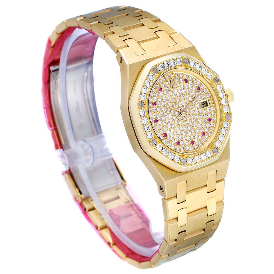 Audemars Piguet Royal Oak Yellow Gold Diamond Rubies Watch 14587