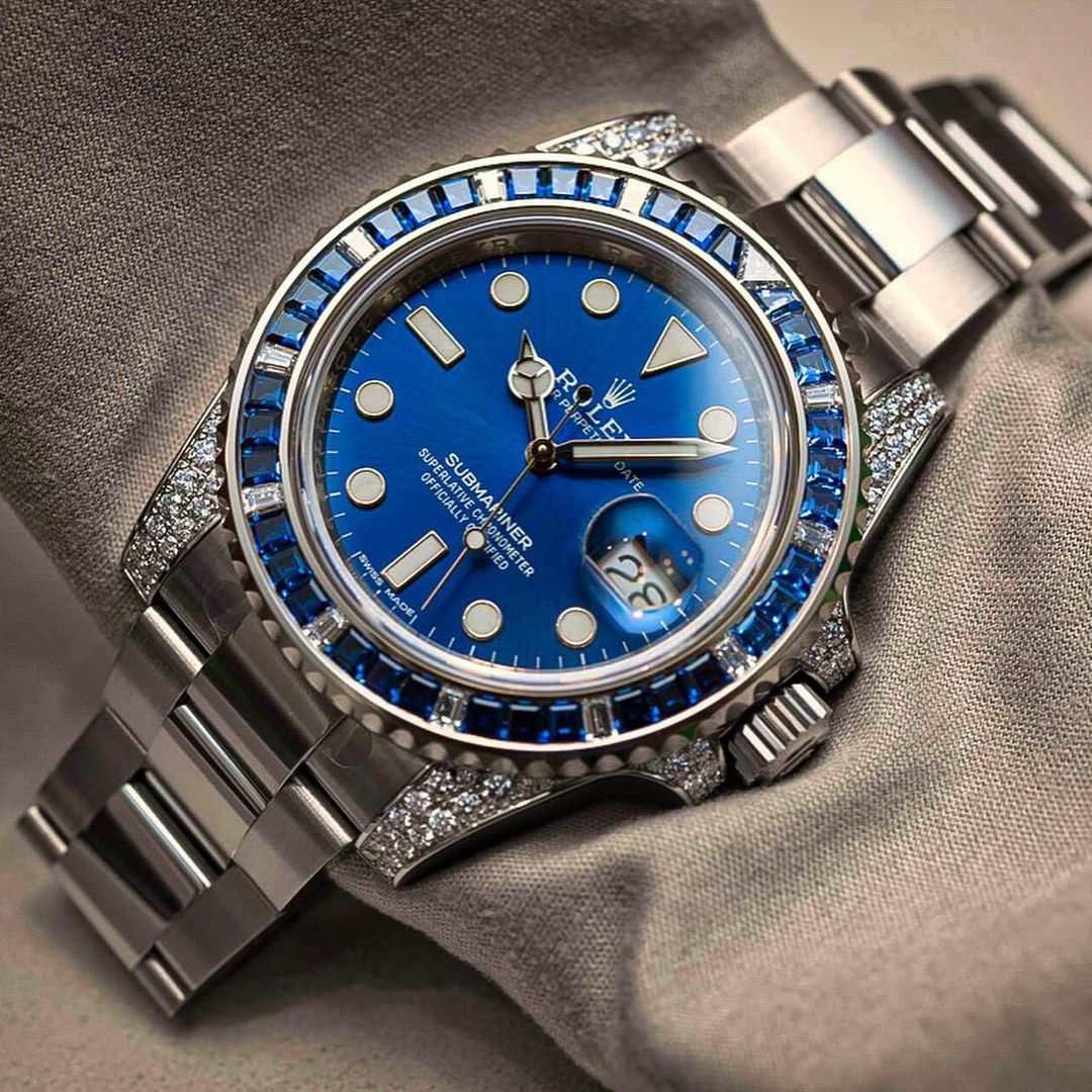 Big Promotion - Rolex Submariner Date 116659 SABR 18K White Gold Diamonds Sapphires Unworn