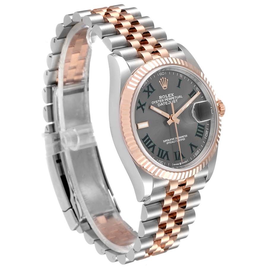 Rolex Datejust 36 Wimbledon Dial Steel EverRose Gold Watch 126231 Unworn