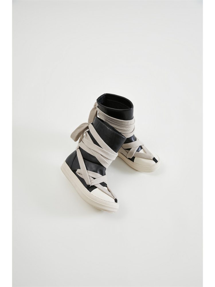 PU Patchwork Round Toe Lace Up Casual Boots