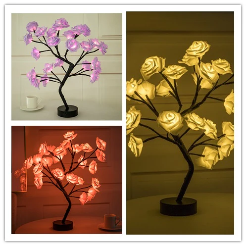 Rose Flower Lamp USB Battery