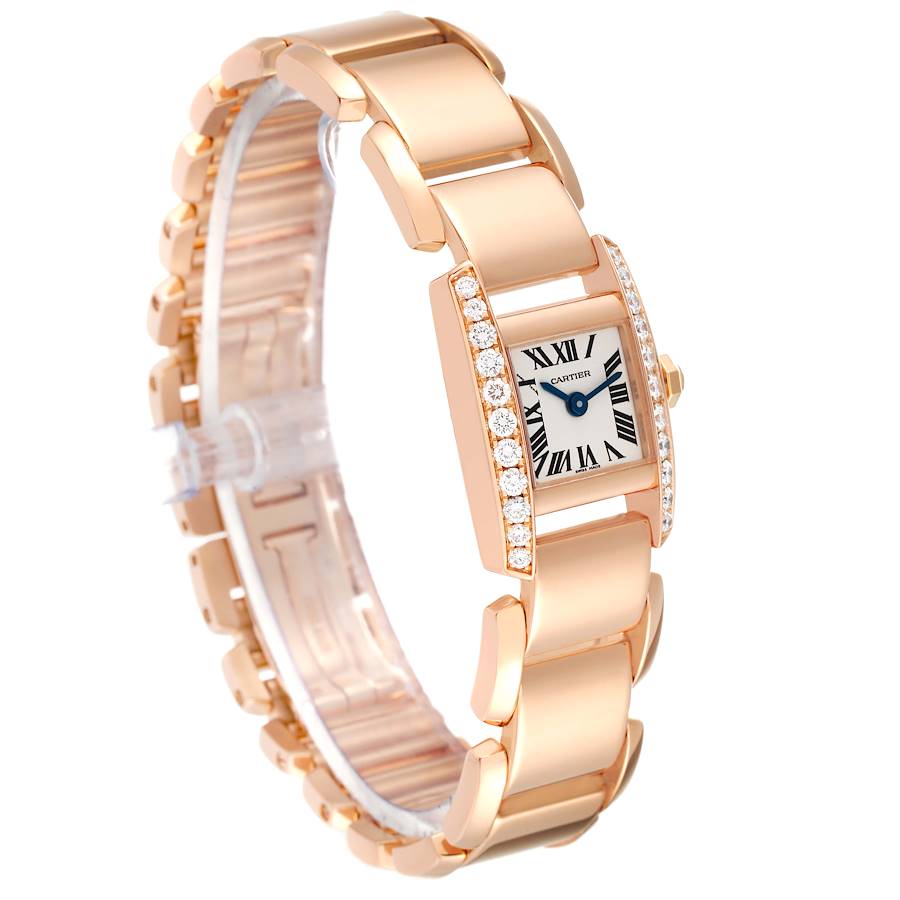 Cartier Tankissime Silver Dial Rose Gold Diamond Ladies Watch WE70058H