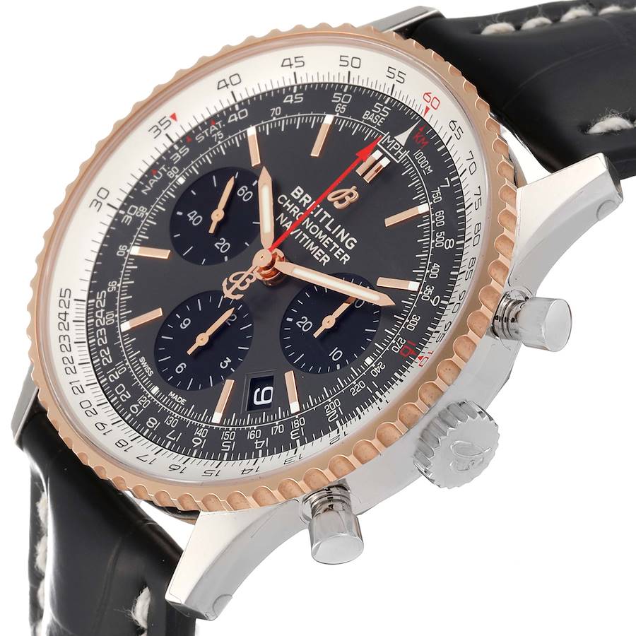 Breitling Navitimer 01 Grey Dial Steel Rose Gold Mens Watch UB0121
