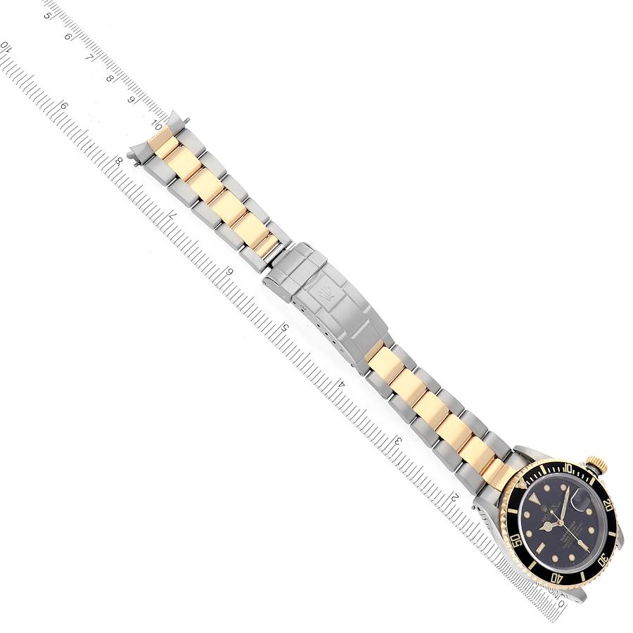 Rolex Submariner Steel Yellow Gold Black Dial Mens Watch 16613