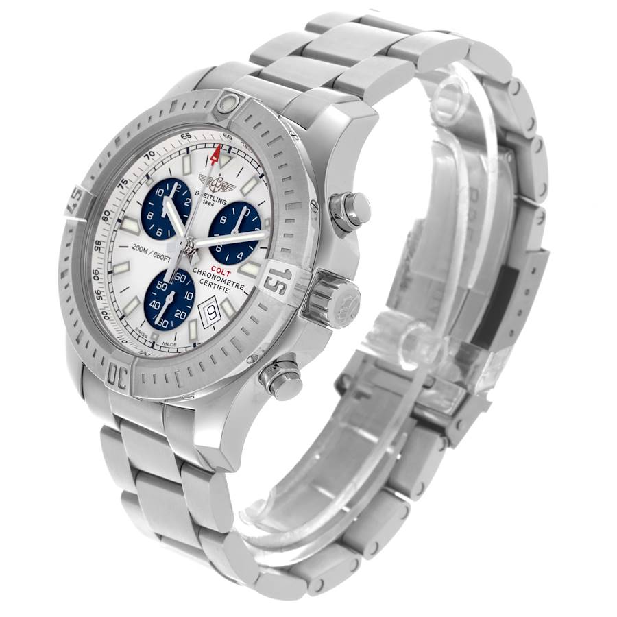 Breitling Colt Chronograph Blue Subdials Steel Mens Watch A73388